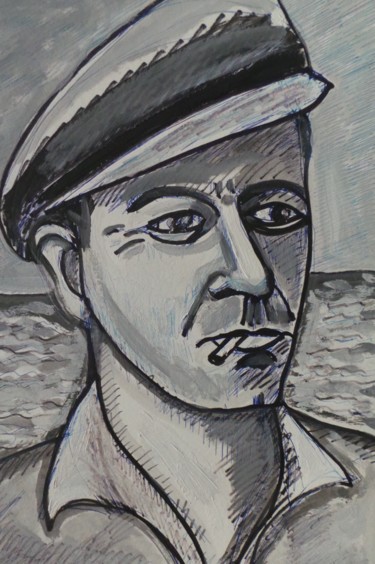 Peinture intitulée "Marin breton" par Nicolas Cavuoto, Œuvre d'art originale, Huile