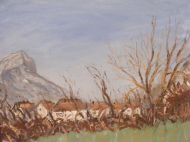 Painting titled "Claix Pont-Rouge (I…" by Nicolas Cavuoto, Original Artwork, Oil
