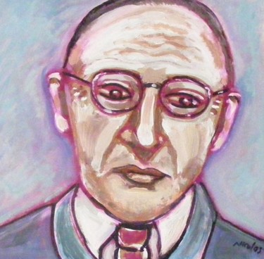 Painting titled "Igor Stravinsky" by Nicolas Cavuoto, Original Artwork, Oil