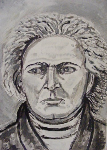 Malarstwo zatytułowany „Beethoven” autorstwa Nicolas Cavuoto, Oryginalna praca, Olej