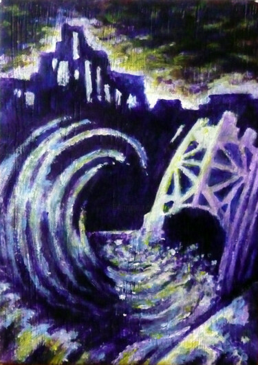 Peinture intitulée "Monstre d'eau" par Nicolas Chambon (Crea-ture), Œuvre d'art originale, Acrylique Monté sur Carton