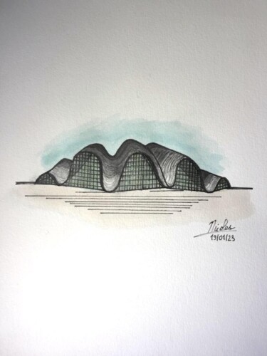 Disegno intitolato "Shell Structure" da Nicolas Chammat, Opera d'arte originale, Matita
