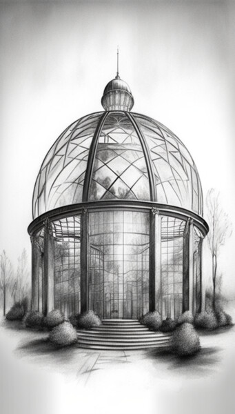 Arts numériques intitulée "Metallic Dome - Dig…" par Nicolas Chammat, Œuvre d'art originale, Image générée par l'IA