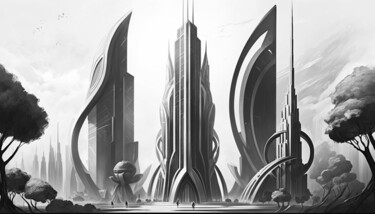 Digital Arts titled "Gethen City" by Nicolas Chammat, Original Artwork, AI generated image