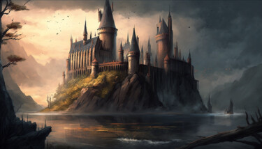 Arte digitale intitolato "Hogwarts" da Nicolas Chammat, Opera d'arte originale, Immagine generata dall'IA