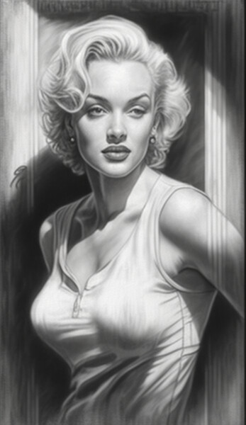 Grafika cyfrowa / sztuka generowana cyfrowo zatytułowany „Marilyn Monroe” autorstwa Nicolas Chammat, Oryginalna praca, Obraz…