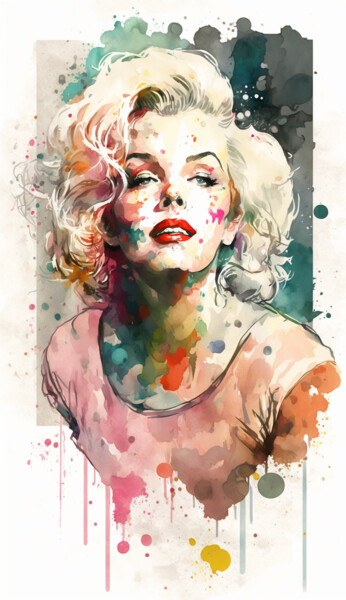 Arte digital titulada "Marilyn Monroe - Wa…" por Nicolas Chammat, Obra de arte original, Imagen generada por IA