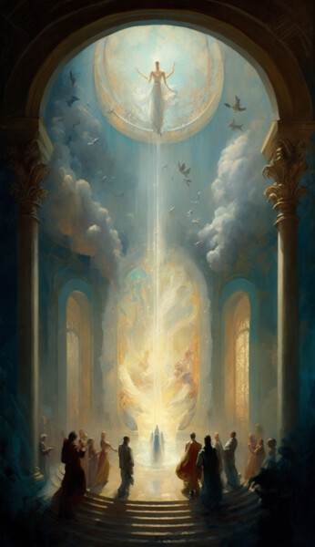 Arte digital titulada "Light from Heaven" por Nicolas Chammat, Obra de arte original, Imagen generada por IA