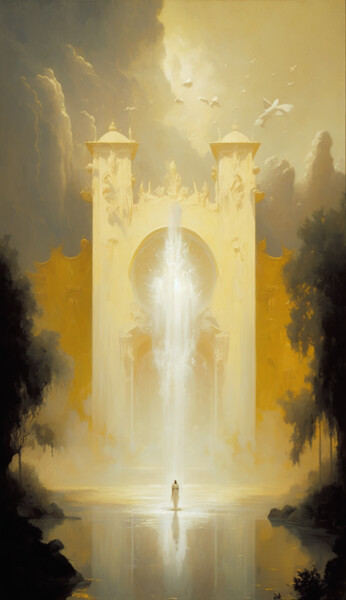 Arts numériques intitulée "Heaven's Door" par Nicolas Chammat, Œuvre d'art originale, Image générée par l'IA