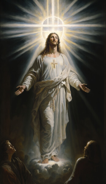 Digitale Kunst mit dem Titel "Jesus My Lord" von Nicolas Chammat, Original-Kunstwerk, KI-generiertes Bild
