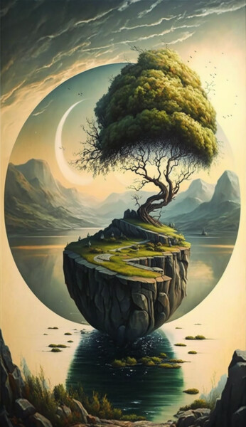 Artes digitais intitulada "The Tree" por Nicolas Chammat, Obras de arte originais, Imagem gerada por IA