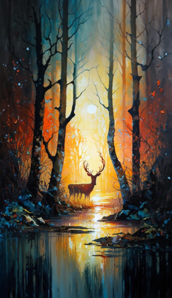 Digital Arts titled "Into The Forest" by Nicolas Chammat, Original Artwork, AI generated image