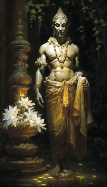 Artes digitais intitulada "Siddhartha" por Nicolas Chammat, Obras de arte originais, Imagem gerada por IA
