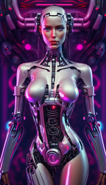 Digitale Kunst mit dem Titel "Automatic Barbie" von Nicolas Chammat, Original-Kunstwerk, KI-generiertes Bild