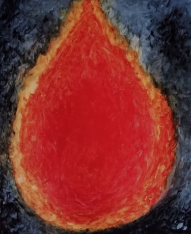 Painting titled "Fire" by Nicolas Daubresse, Original Artwork, Acrylic Mounted on Wood Stretcher frame