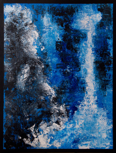 Painting titled "Abstrait no 15" by Nicolas Daubresse, Original Artwork, Acrylic Mounted on Wood Panel