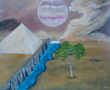 Peinture intitulée "Alien land" par Nicolas Daubresse, Œuvre d'art originale, Acrylique Monté sur Châssis en bois