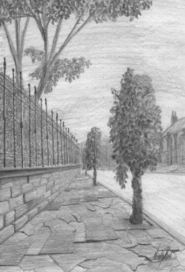 Dibujo titulada ""Alguna calle en la…" por Nicolas David Correa, Obra de arte original, Carbón
