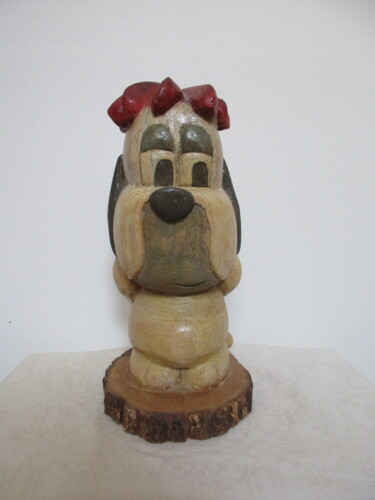 Sculpture titled "Droopy" by Nico, Original Artwork, Wood
