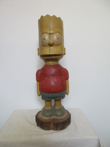 Sculpture titled "Bart" by Nico, Original Artwork, Wood