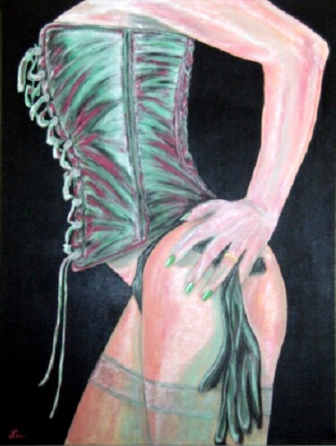 Peinture intitulée "Mademoiselle A un s…" par Nico, Œuvre d'art originale, Acrylique