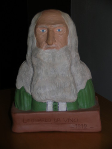 Skulptur mit dem Titel "Leonardo" von Nico, Original-Kunstwerk, Ton