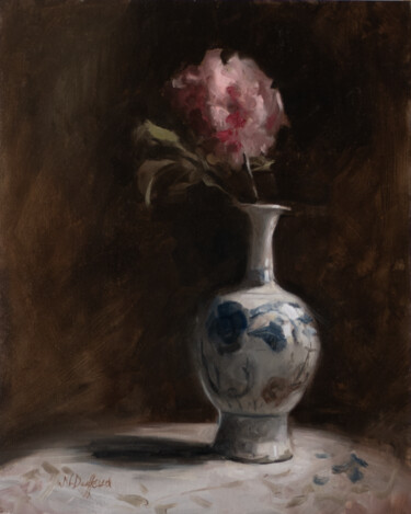 Malerei mit dem Titel "Vase orné" von Nicolas Duffaud, Original-Kunstwerk, Öl