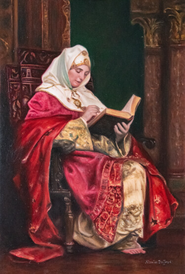 Peinture intitulée "Arcane II - La Pape…" par Nicolas Duffaud, Œuvre d'art originale, Huile