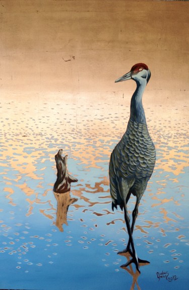 "Sandhill Crane" başlıklı Tablo Nicolas Gheur tarafından, Orijinal sanat, Petrol