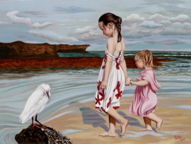 Painting titled "Olivia and Arabella" by Nicolas Gheur, Original Artwork, Oil