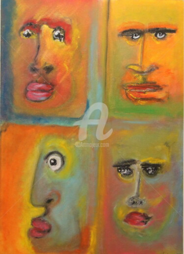 Painting titled "who's the one" by Nicolas Guillemard, Original Artwork, Pastel
