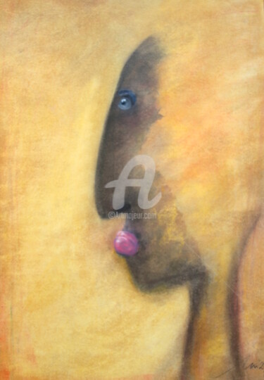 Drawing titled "Alone" by Nicolas Guillemard, Original Artwork, Pastel