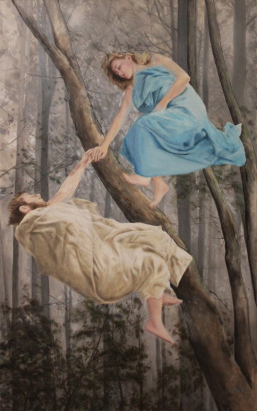 Peinture intitulée "Hiver" par Lebelen, Œuvre d'art originale, Huile Monté sur Châssis en bois
