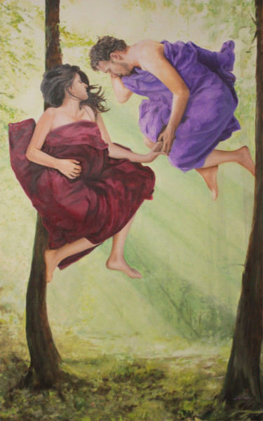 Peinture intitulée "Eté" par Lebelen, Œuvre d'art originale, Huile Monté sur Châssis en bois