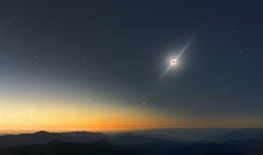 Photographie intitulée "Eclipsed sun and co…" par Nicolas Lefaudeux, Œuvre d'art originale, Photographie numérique