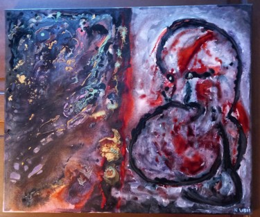 Painting titled "Numéro 24" by Nicolas Lordi, Original Artwork, Stained glass painting