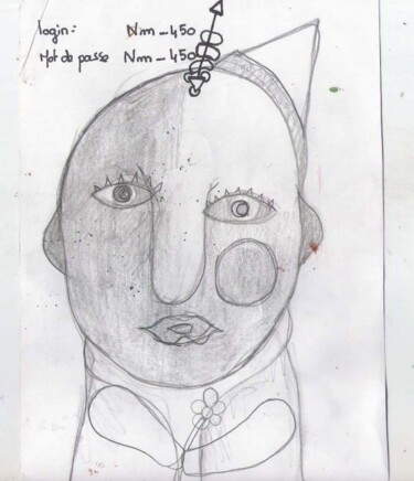 Dessin intitulée "LOGIN ." par Nicolas Malaize (Nicou), Œuvre d'art originale
