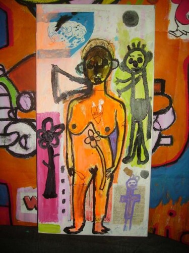 Peinture intitulée "LA FEMME DE BOBO ." par Nicolas Malaize (Nicou), Œuvre d'art originale