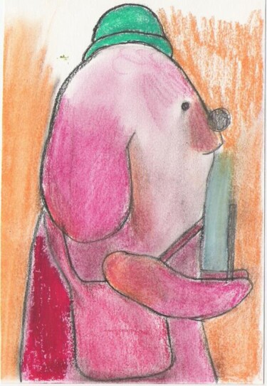 Dessin intitulée "pastel sec sur papi…" par Nicolas Malaize (Nicou), Œuvre d'art originale