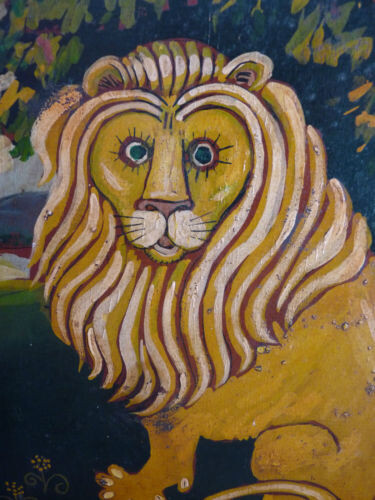 Collages intitulée "LE LION ." par Nicolas Malaize (Nicou), Œuvre d'art originale