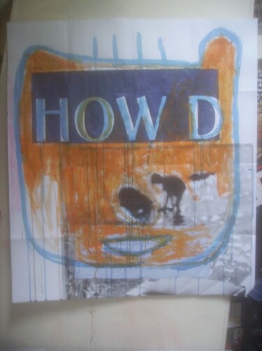 Peinture intitulée "HOW D" par Nicolas Malaize (Nicou), Œuvre d'art originale