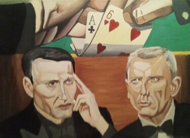 Pintura intitulada "James Bond Casino R…" por Nicolas Martin, Obras de arte originais, Óleo Montado em Armação em madeira
