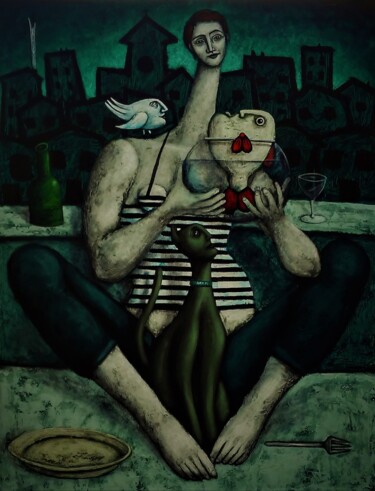 Painting titled "deliberation GALERI…" by Nicolas Monjo, Original Artwork, Acrylic