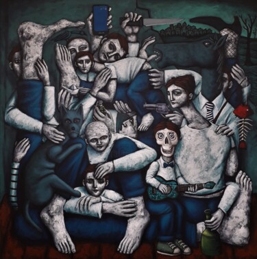 Painting titled "Les décombres--GALE…" by Nicolas Monjo, Original Artwork