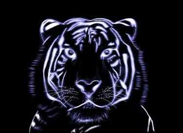 Arts numériques intitulée "tigre" par Nicolas Montagne, Œuvre d'art originale, Travail numérique 2D
