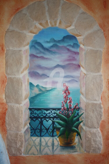 Painting titled "Sur la mer" by Nicolas Péché, Original Artwork, Acrylic