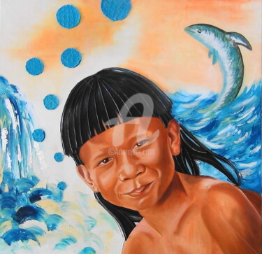 Painting titled "Amazonia" by Nicolas Péché, Original Artwork, Oil