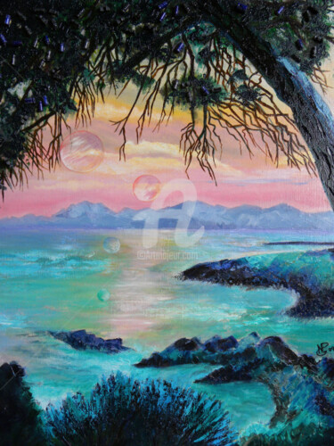 Painting titled "Le cap d'antibes" by Nicolas Péché, Original Artwork