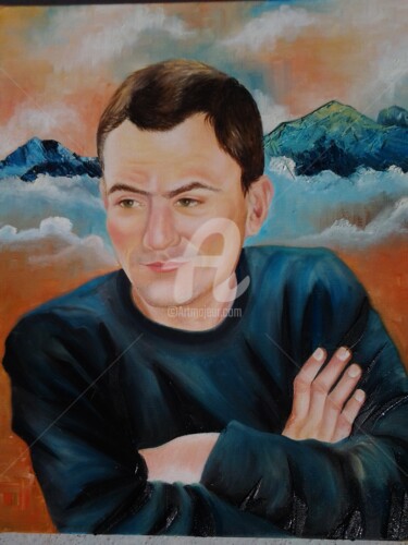 Painting titled "Anthony" by Nicolas Péché, Original Artwork, Oil