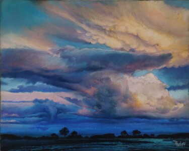 Painting titled "Weird cloud" by Nicolas Planson, Original Artwork, Pastel Mounted on Other rigid panel